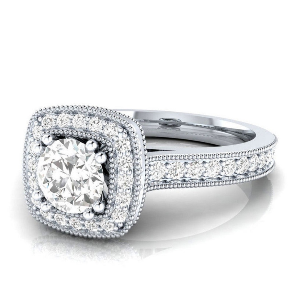 Ring Round Cut White Sapphire - Picture 3 of 4